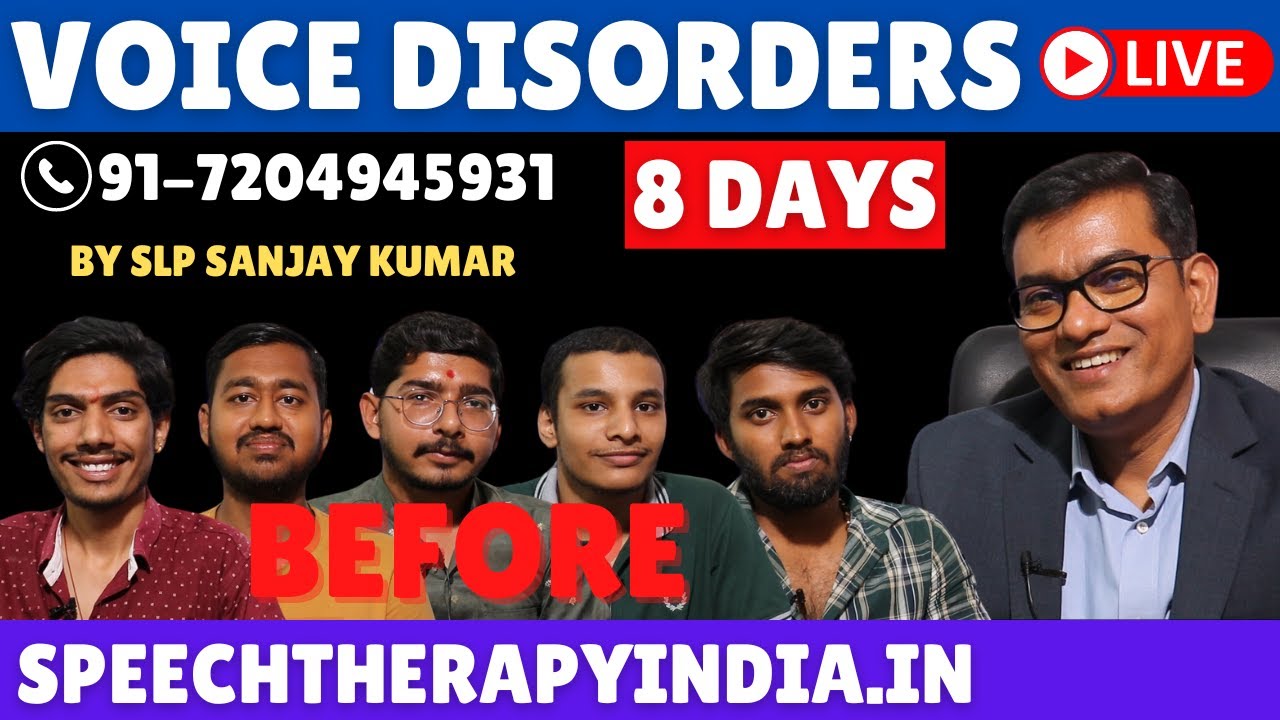 Live Pre Voice Therapy | Stammering | High Pitch Voice | Puberphonia | By #slpsanjaykumar
