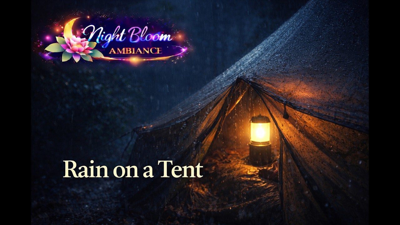 No Ads-Black Screen – Rain on a Tent for Deep Sleep & Relaxation