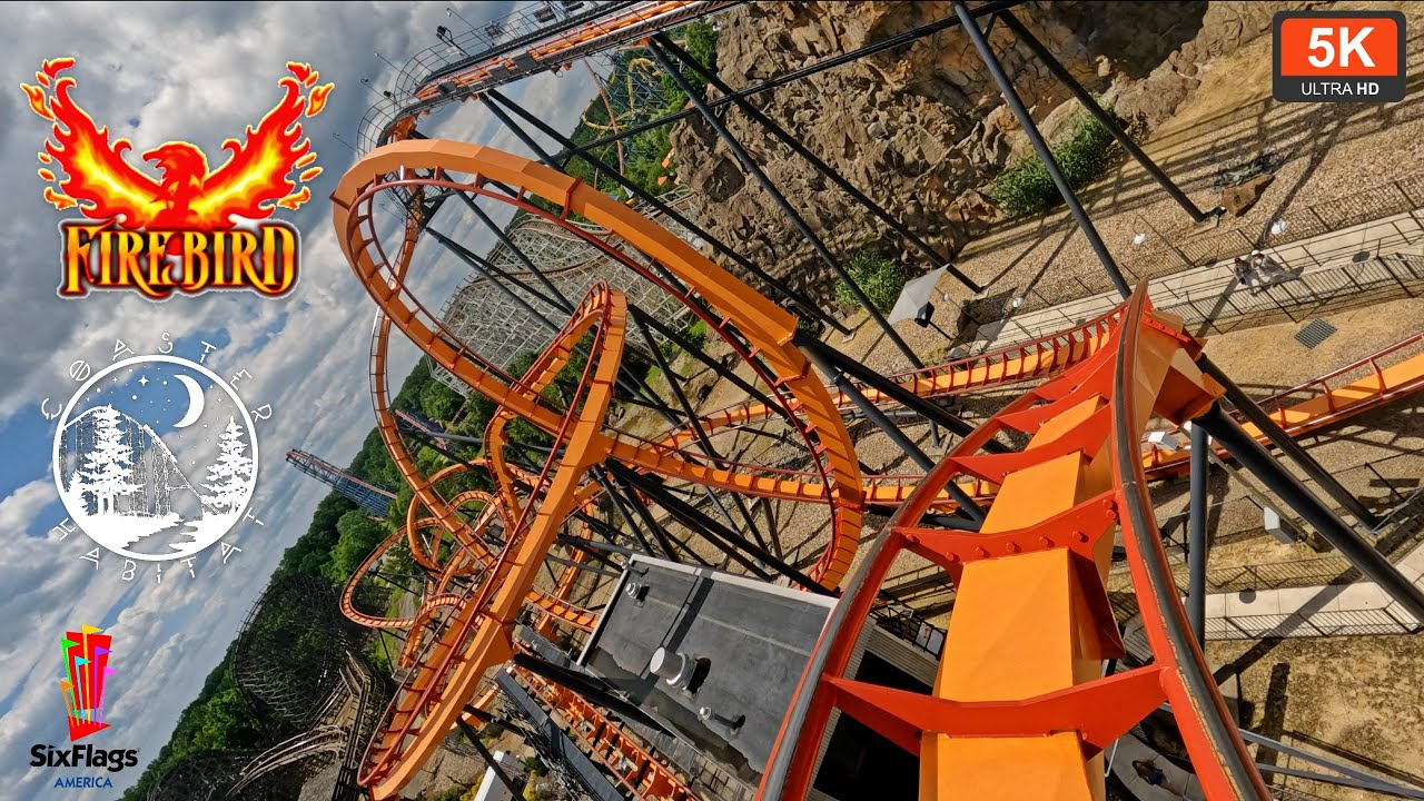 Firebird Front Row On Ride POV 5K UHD | B&M Convert Formerly Iron Wolf | Six Flags America Bowie, MD