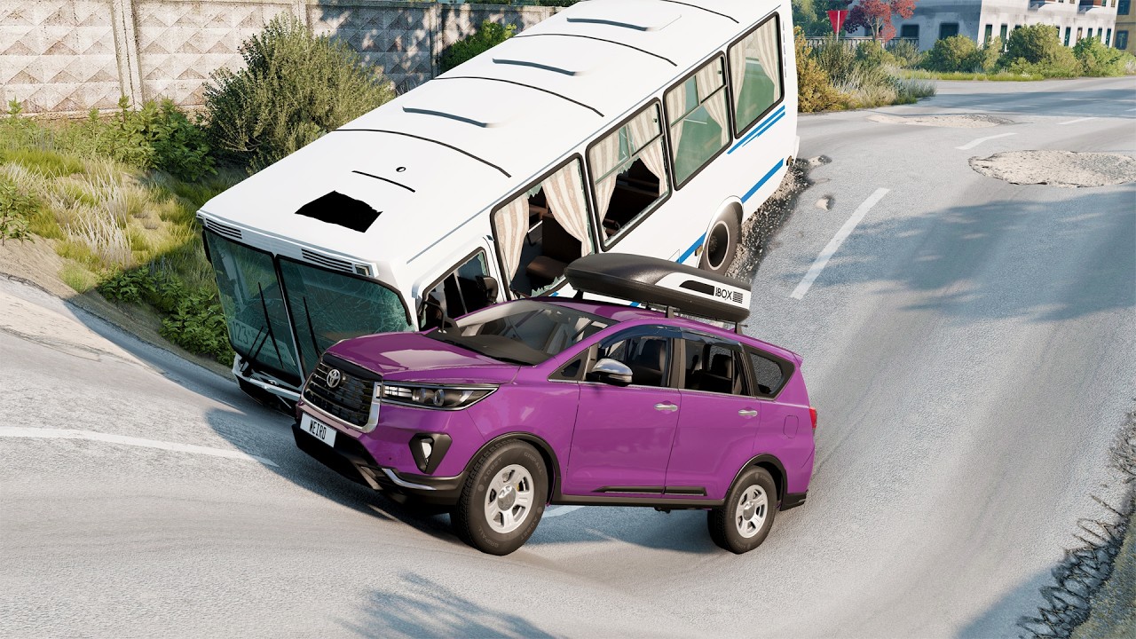 Mobil lewat di jalan berlubang #20 - BeamNG.Drive