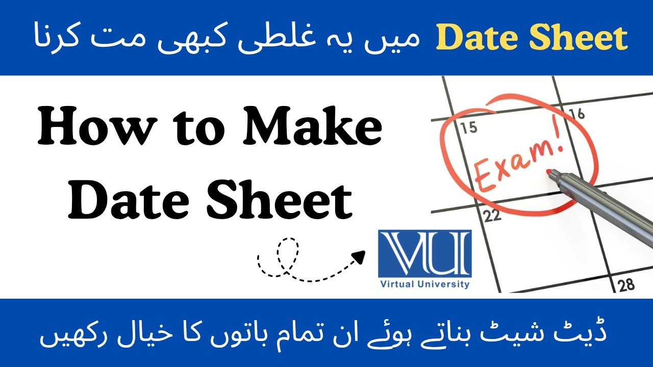 VU Date Sheet link open Make your Date | How to make your datesheet  VU 2025 #datesheet​ #vu​ #exam​