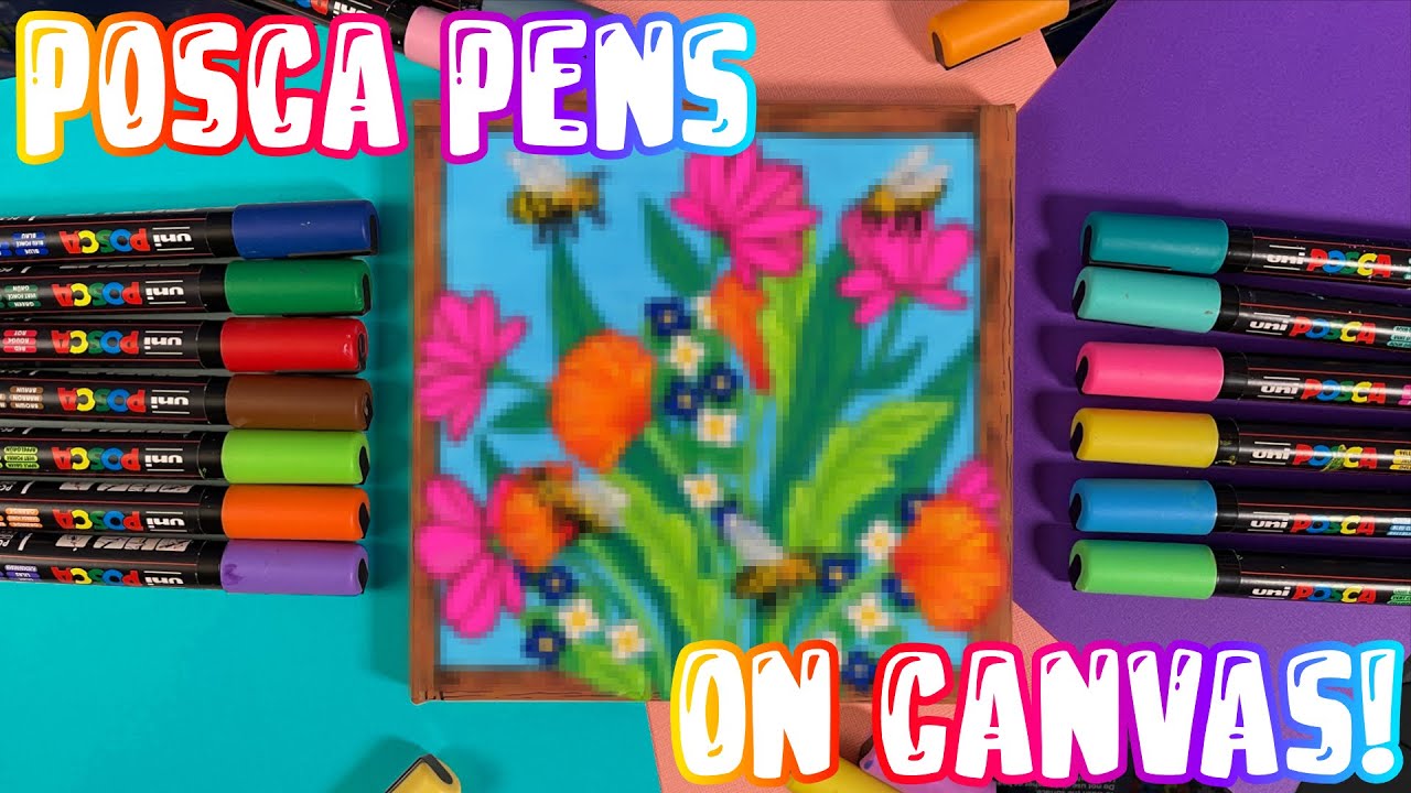 Painting with Posca Pens on a Canvas! 🌸🐝