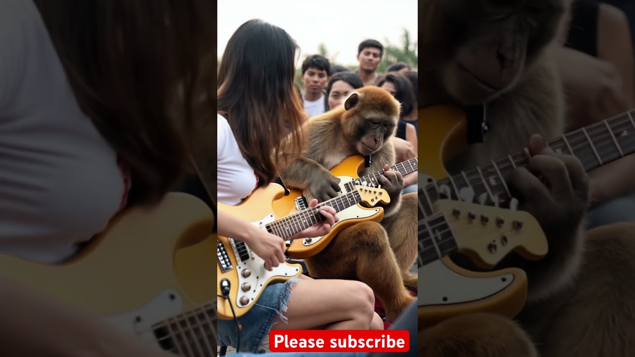Viral Monkey playing guitar 