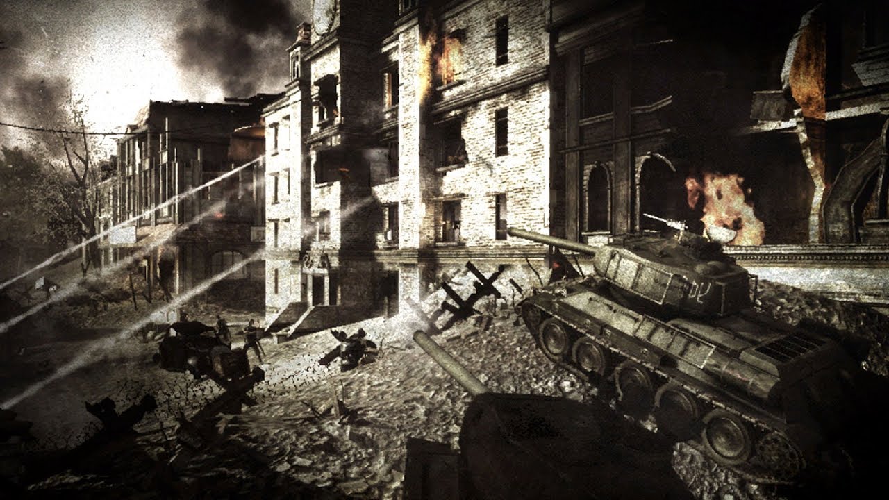 Call of Duty - World at War. Ring of Steel mission. The difficulty is Hardened
