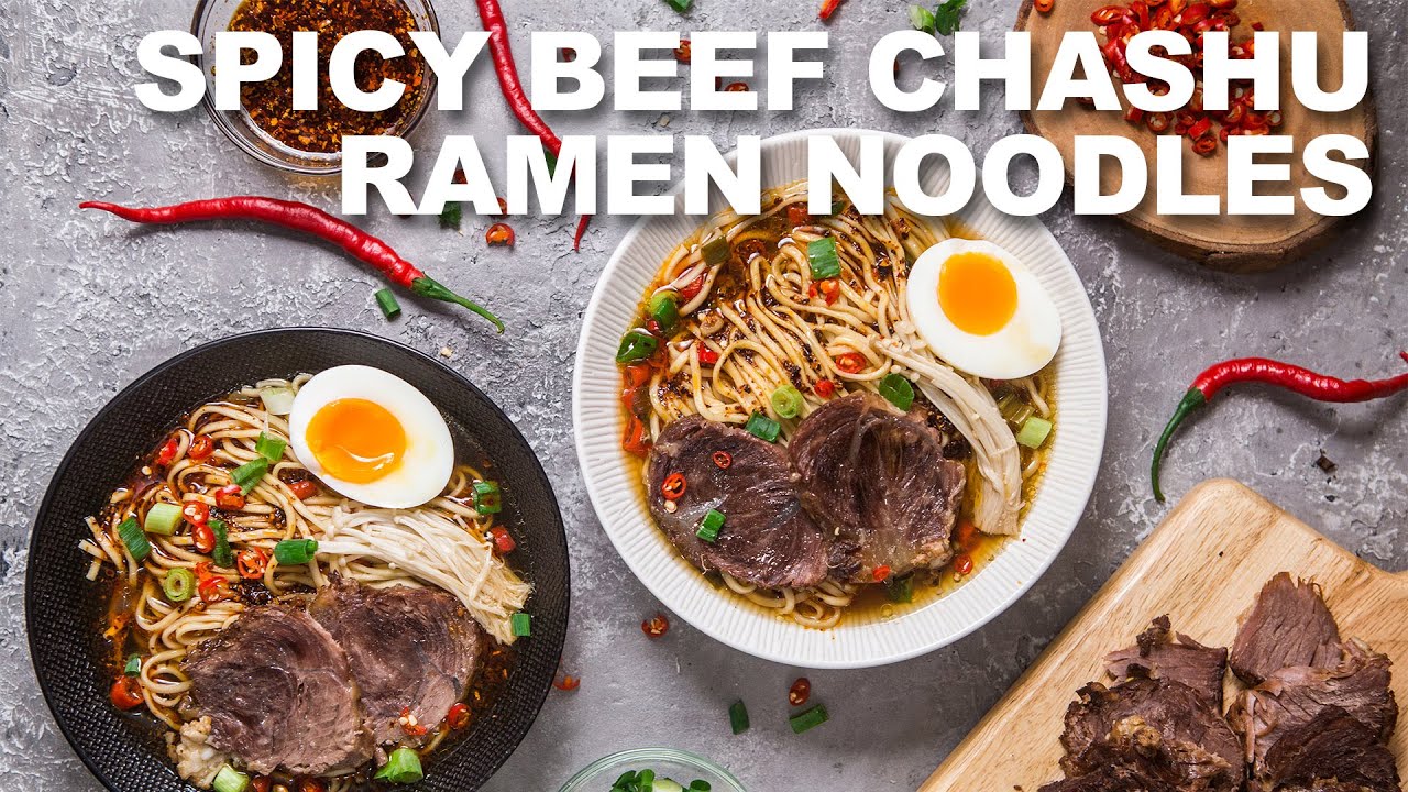 Spicy Beef Chashu Ramen Noodles