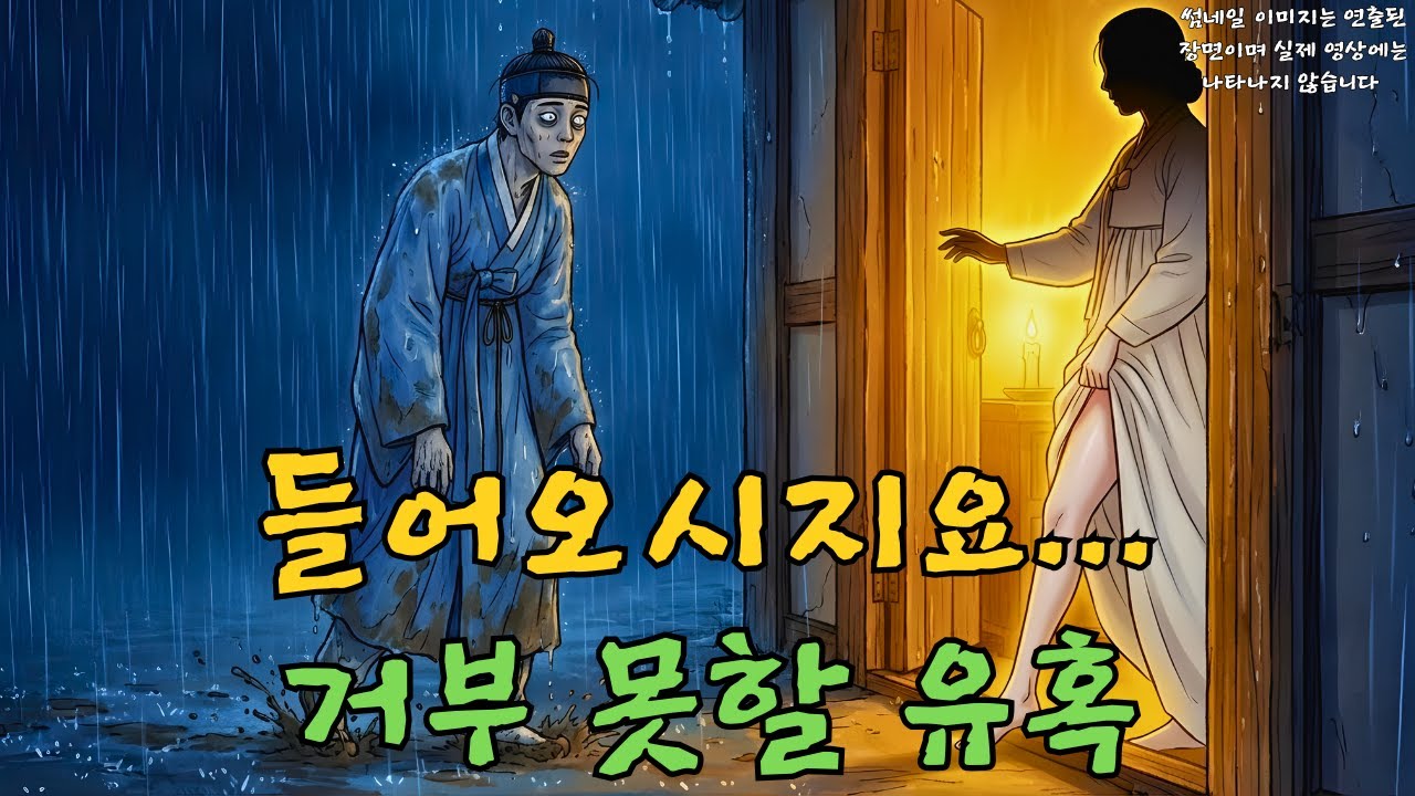 비 오는 밤 산속 폐가로 유혹한 소복 여인의 섬뜩한 정체, 조선 선비가 목격한 소름 돋는 핏빛 복수극 야담 | 야담·민담·전설·설화·옛날이야기