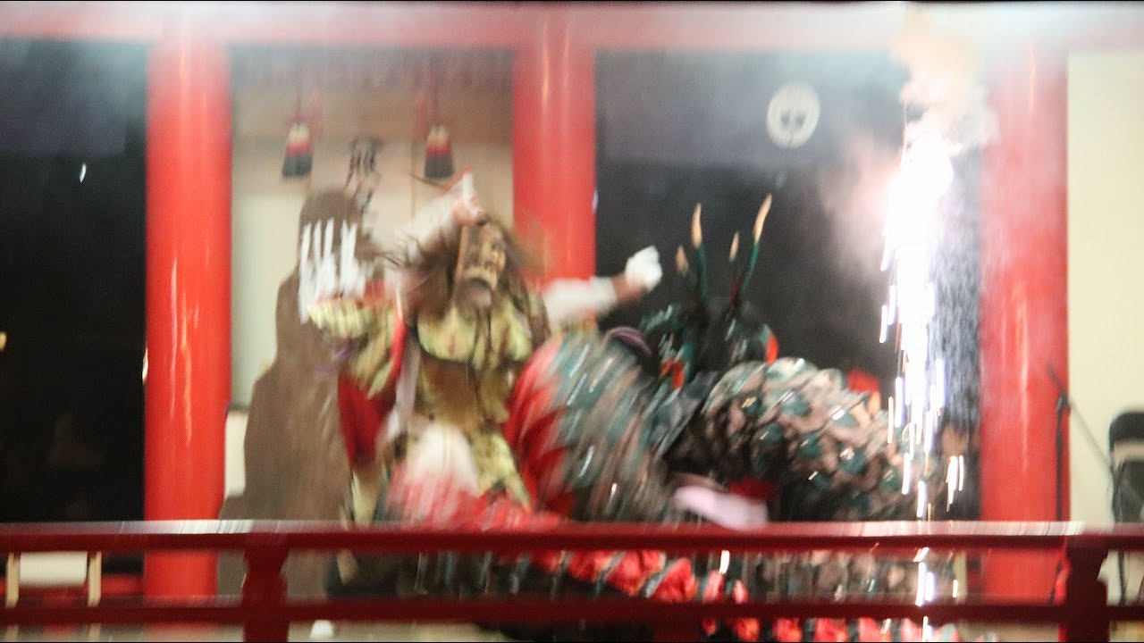 春日神社夏季大祭宵宮　庄内神楽・櫟木神楽座『大蛇退治』