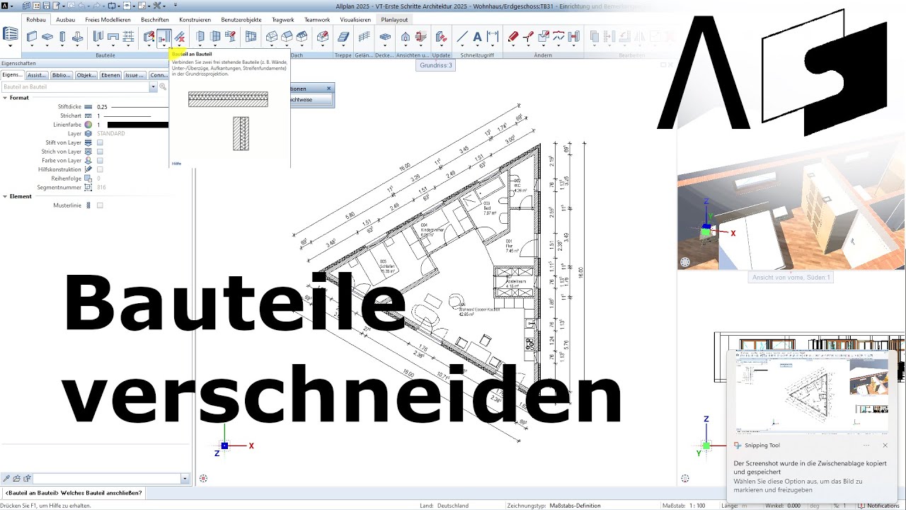 Bauteil an Bauteil