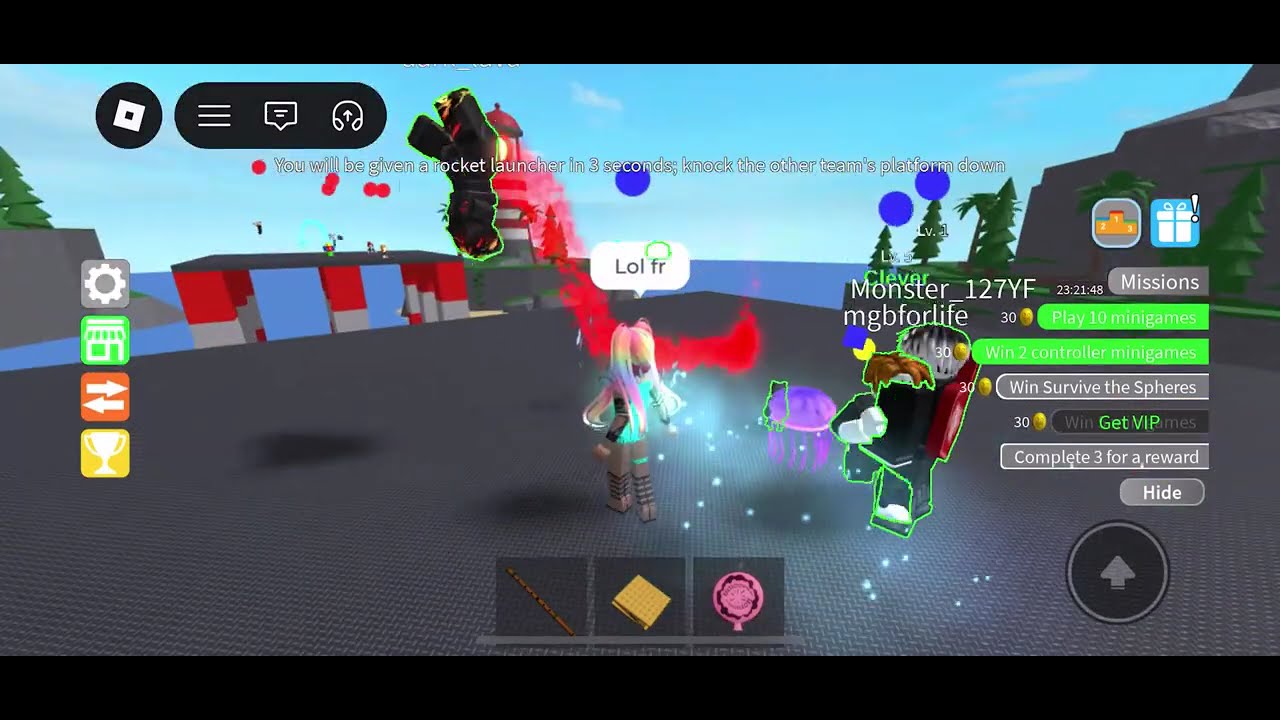 Playing epic minigames with my friends :3