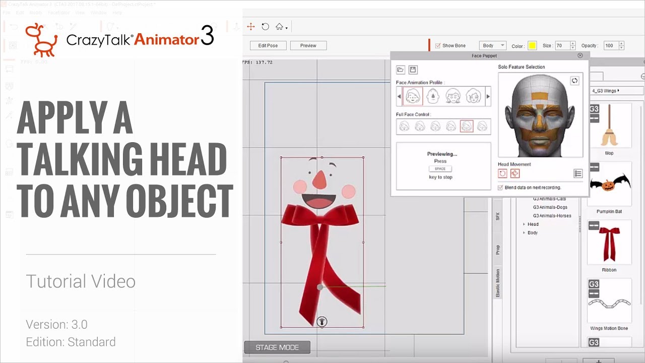 CrazyTalk Animator 3 Tutorial - Applying a Talking Head to Any Object