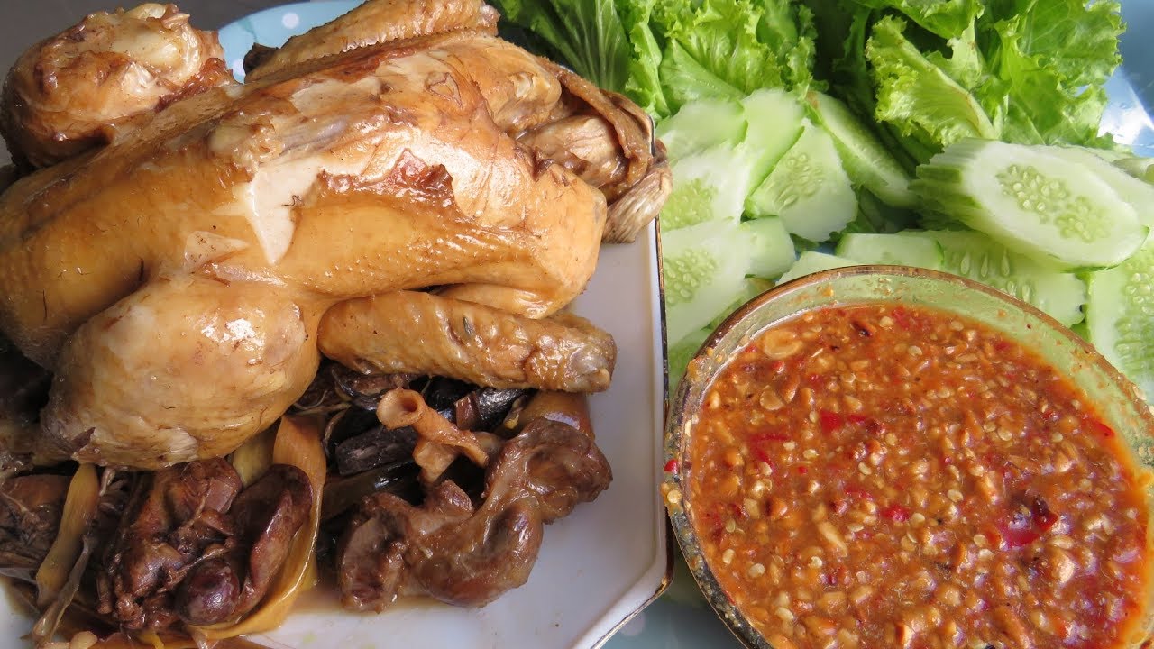 Roasted Chicken With Banana Flower, Coca Cola In Khmer Style || Asian Cooking Recipes