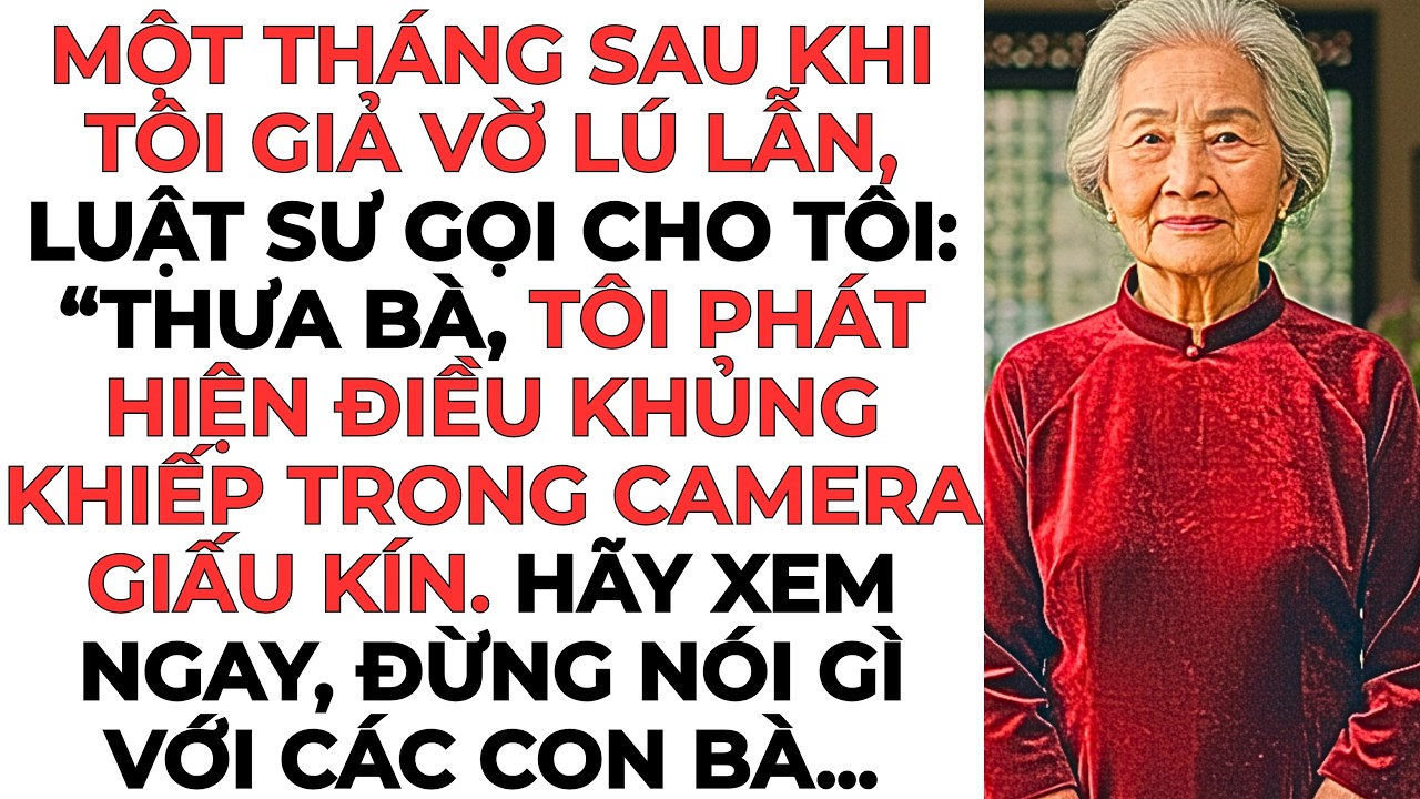 Tôi giả vờ lú lẫn, luật sư gọi cho tôi: “Thưa bà, tôi phát hiện điều khủng khiếp trong camera ...