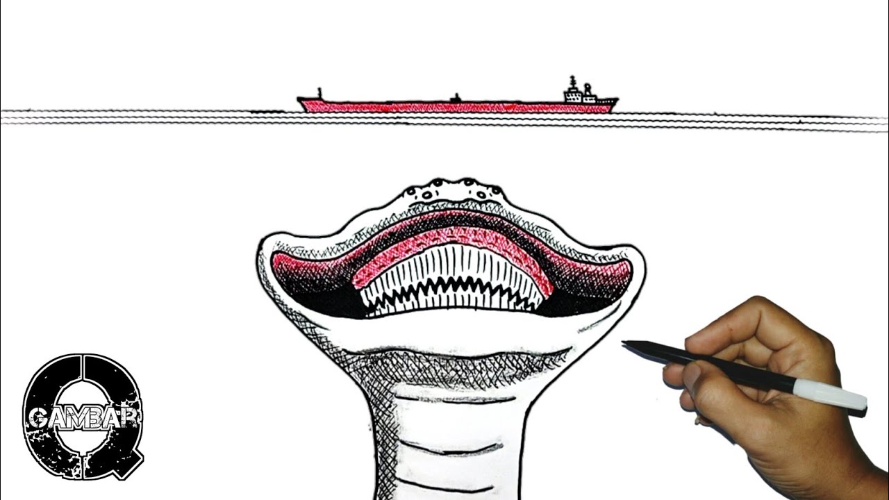 How to Draw El Gran Maja Attacking a Tanker Ship on the Ocean Surface