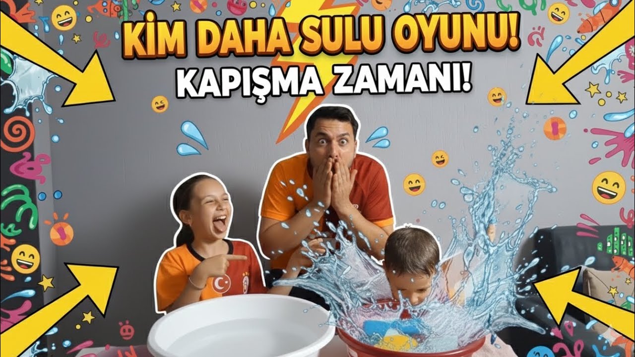 🥳 SULU OYUN 🤪 Kim daha oynuyoruz kahkahalar hava da uçtu 🤣 !!!?!??? Gökçe ile umut 