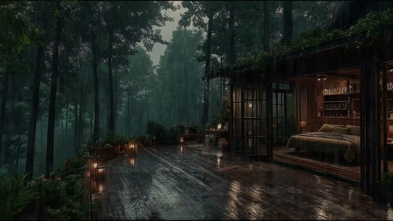 Peaceful Forest Rain at Night | Gentle Nature Sounds for Deep Sleep & Rest 🌧️🌲🌙