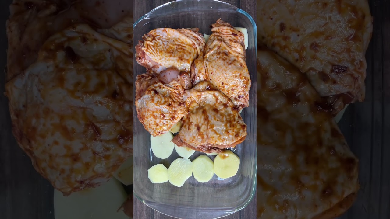 Pollo asado con salsa Aj&iacute; panca #colombia #almuerzos #latino #viralvideo #pollo
