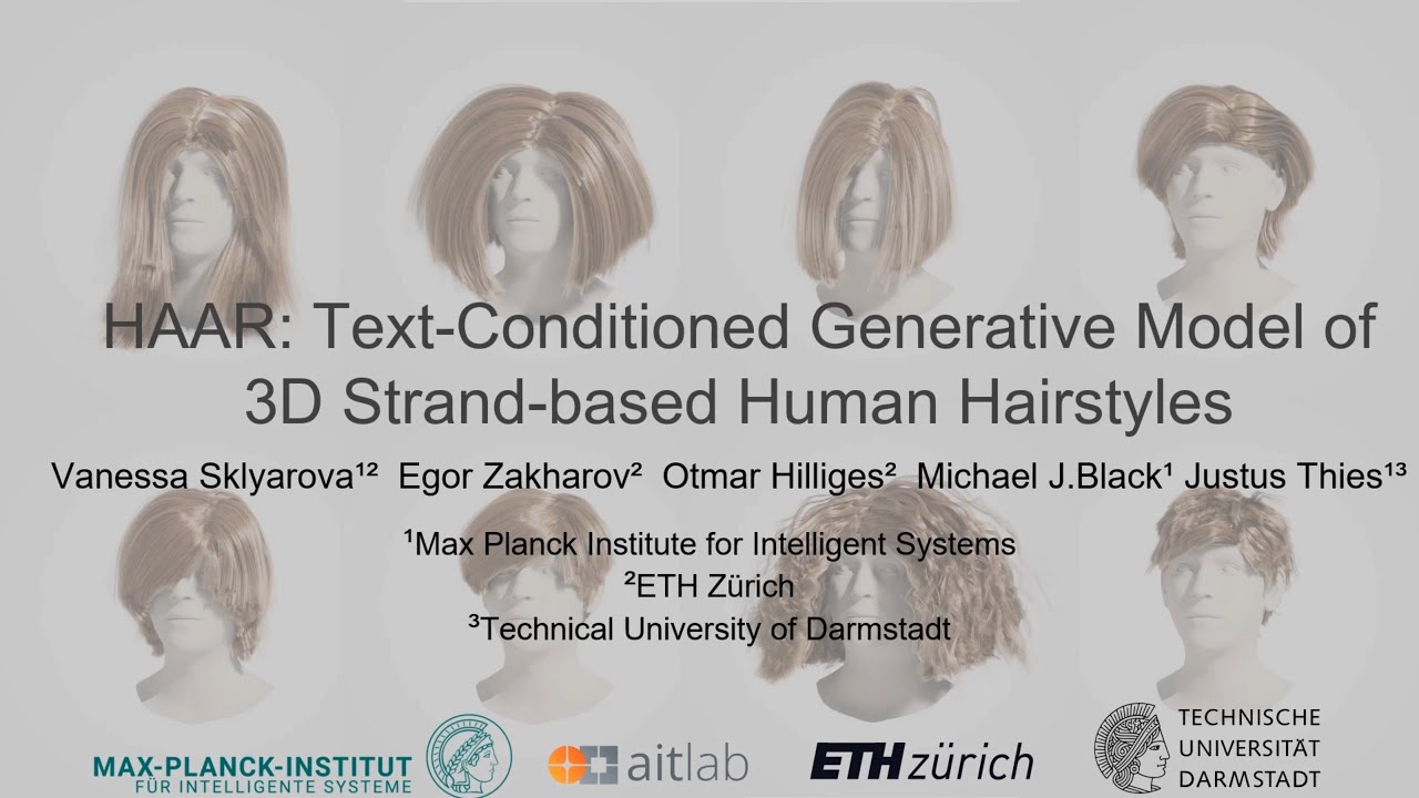 HAAR: Text-conditioned Generative Model of 3D Strand-based Human Hairstyles (CVPR 2024)