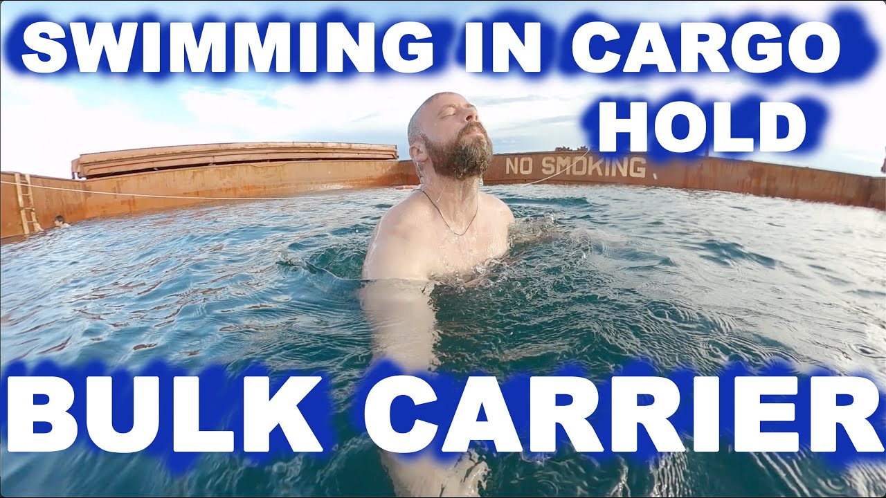 Swimming in cargo hold of ocean going ship