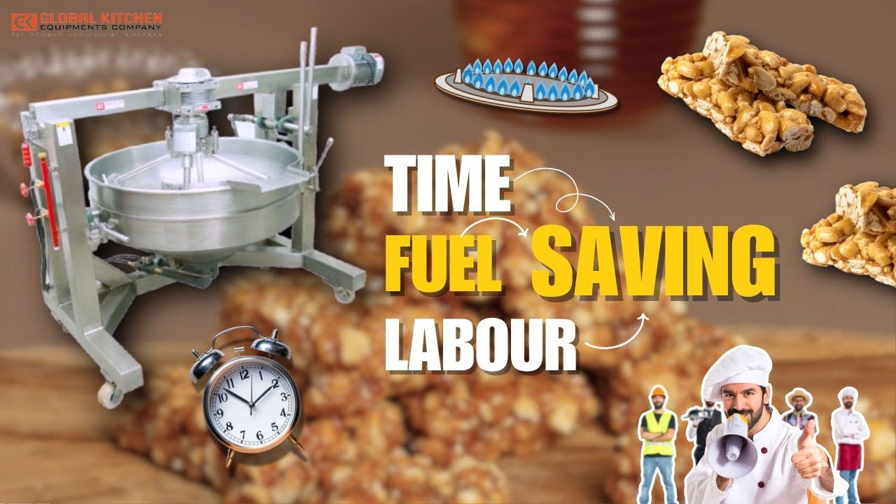 Chikki Making In Multi Purpose Sweet Making Machine GKSM-200 By-GLOBAL KITCHEN EQUIPMENTS COMPANY