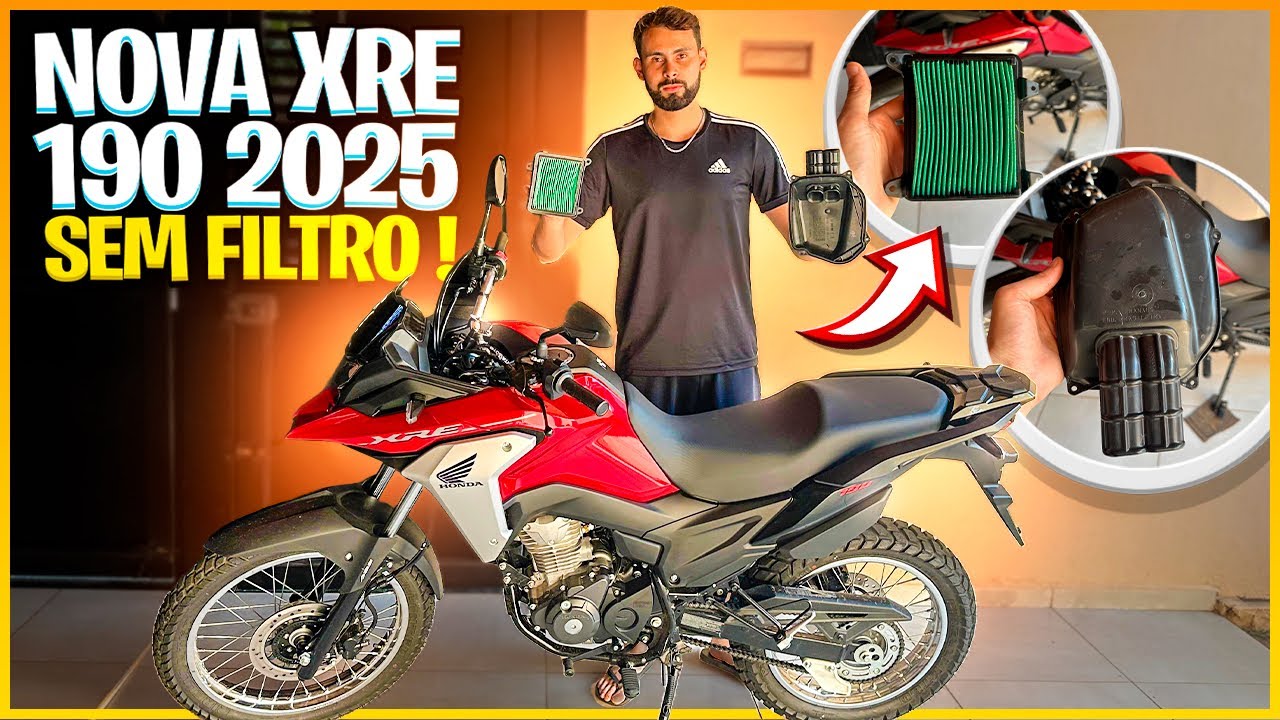 HONDA XRE 190 2025 sem filtro passo a passo ronco de bmw gs310 !