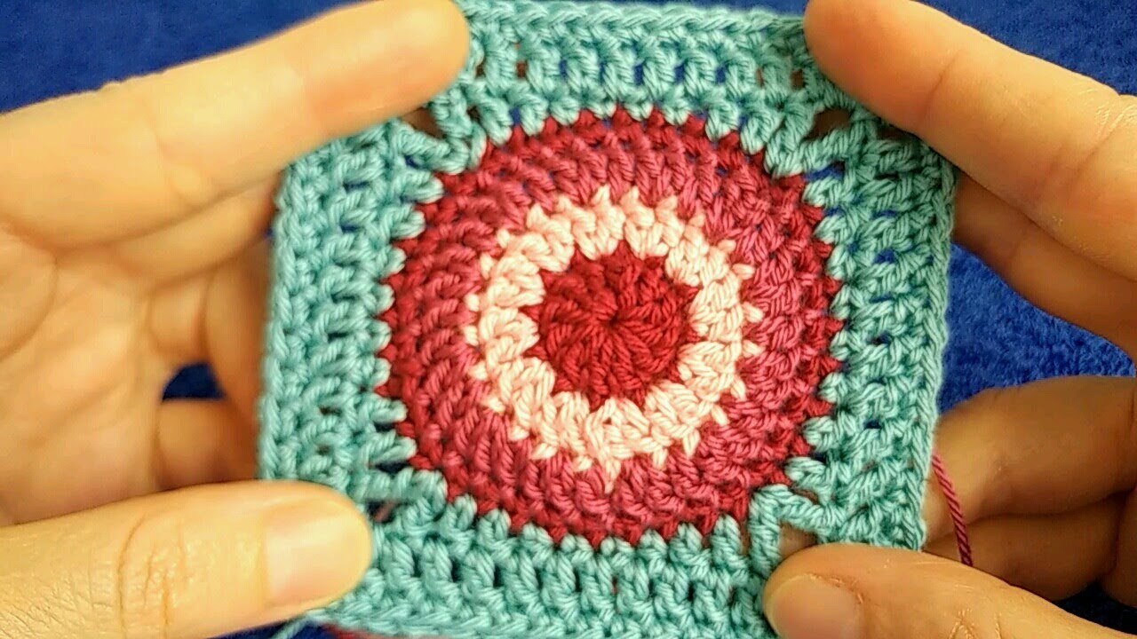 cómo hacer CUADRADOS de crochet paso a paso con CÍRCULO ♥️💕🐑 para nuestras labores✨