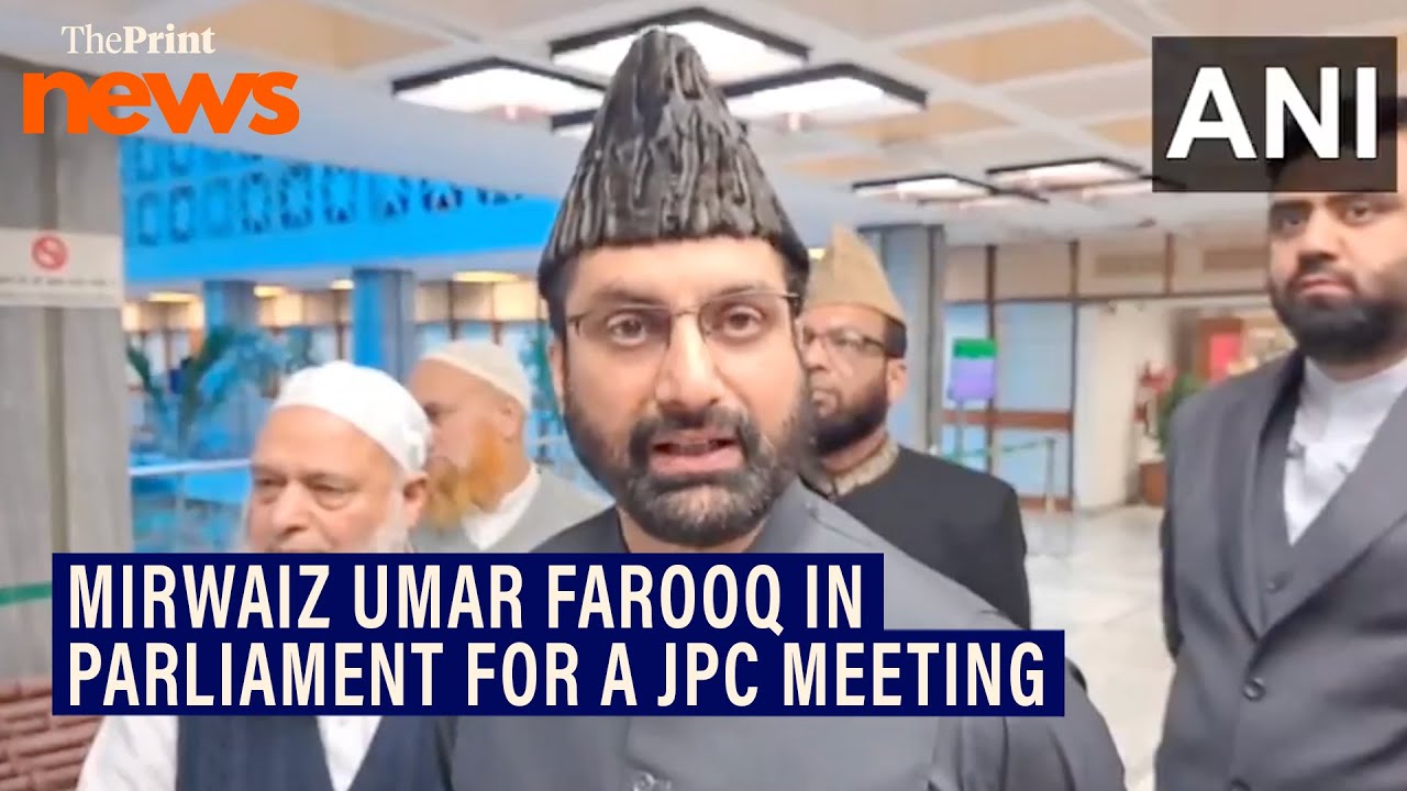 Head of Mutahida Majlis-E-Ulema J&K Mirwaiz Umar Farooq in Parliament for a JPC meeting
