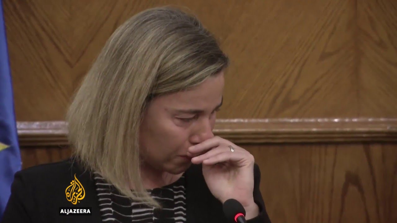 EU's Mogherini overcome with emotion after Brussels attacks
