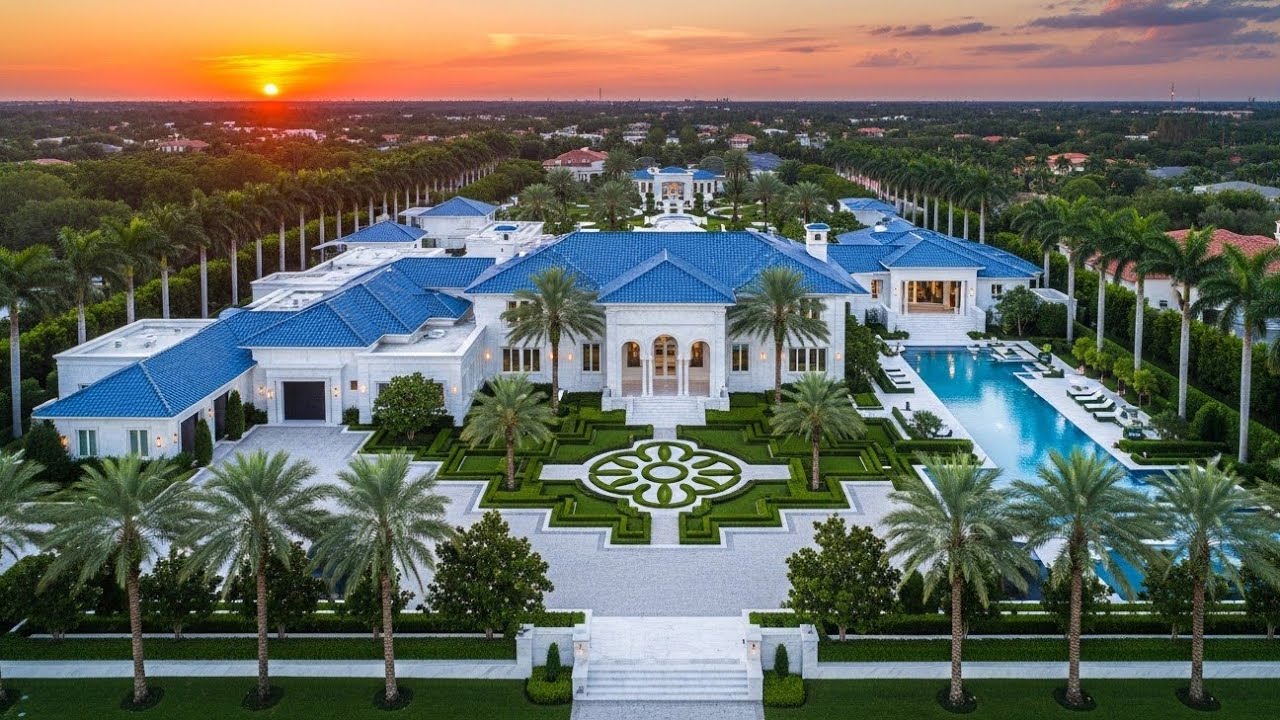 Inside a $12 Million White & Blue Luxury Mansion | Ultimate American Dream Home Tour