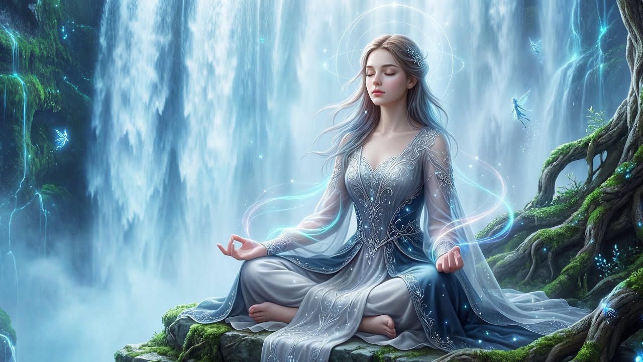 Waterfall Healing Meditation 💧 Lumin Aura 432Hz + 528Hz | Deep Calm & Heart Renewal