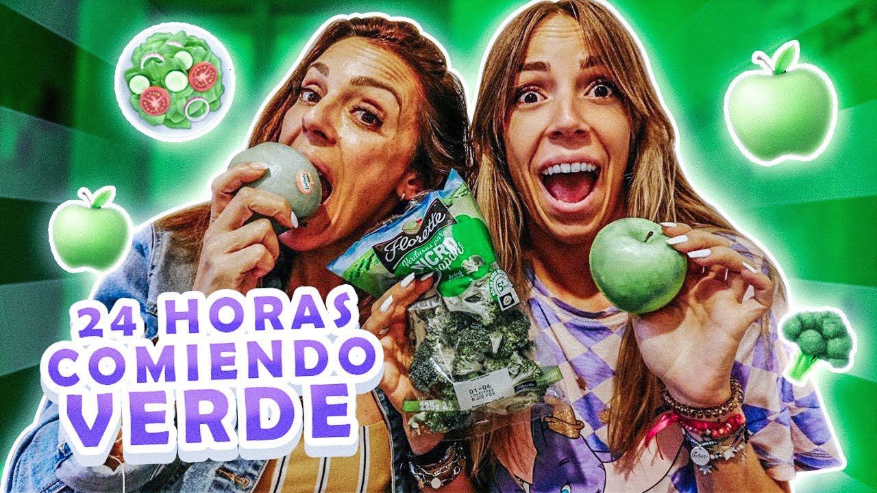24 HORAS COMIENDO de color VERDE!!🤮SIN COLORANTES!