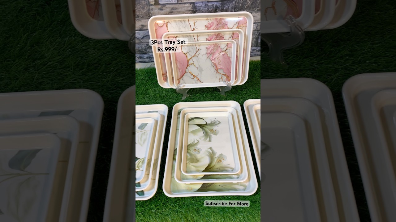 3Pcs Tray Set #trays #traydecor #dinnerware #homedecor #tableware #kitchen #home #melamine #shorts