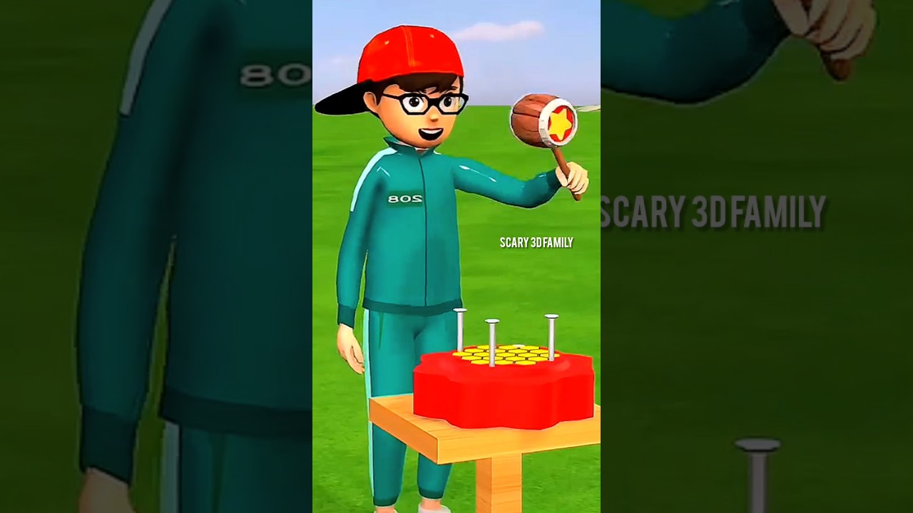 Scary Teacher 3D vs Squid Game Wooden Hammer Challenge Granny vs Neighbor  Who's Loser.