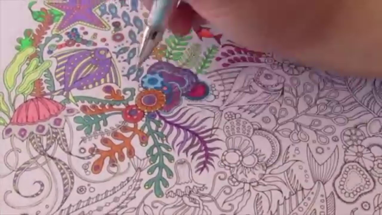Speed Coloring with Gel Pens : Lost Ocean by Johanna Basford