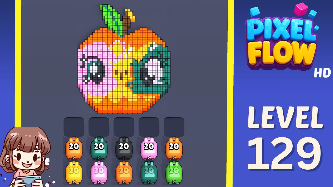 Pixel Flow Level 129 Solution Walkthrough