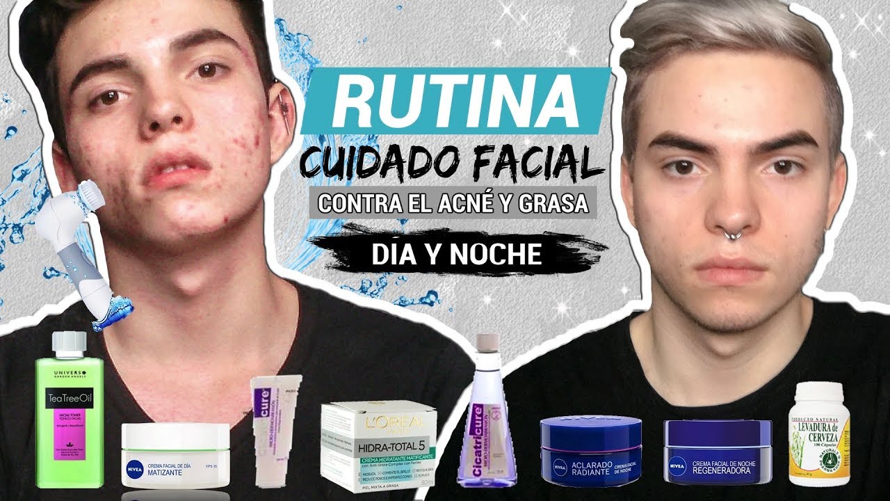RUTINA LIMPIEZA Y CUIDADO DE PIEL / ACNÉ (DÍA Y NOCHE) con FOTOS del CAMBIO | Joshe Jr