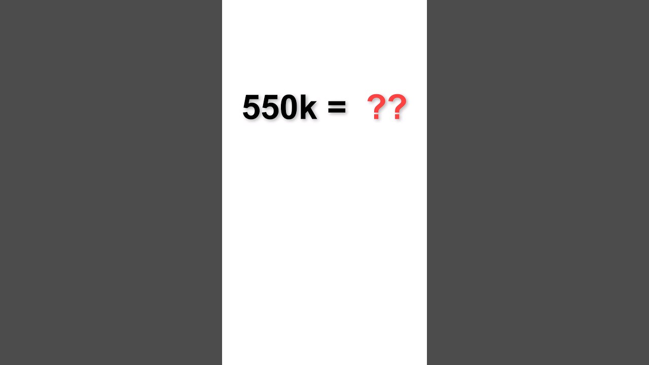 How much is 550k🤔? #shorts #ytshorts