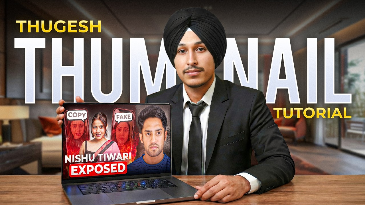 Thugesh Thumbnail Design BreakDown | High CTR Strategy | Thumbnail Like @Thugesh