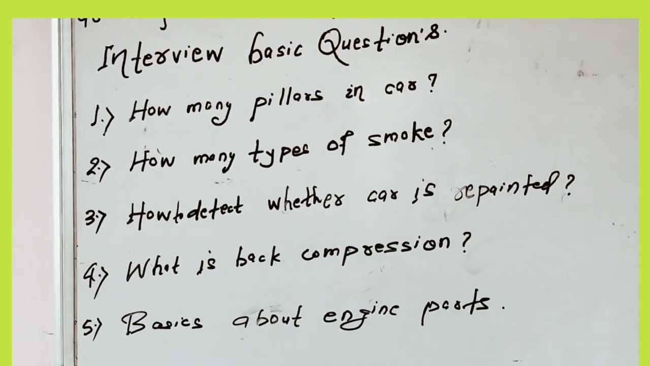 #CAR'S 24 #INTERVIEW QUESTIONS FOR #EVALUATION ENGINEER
