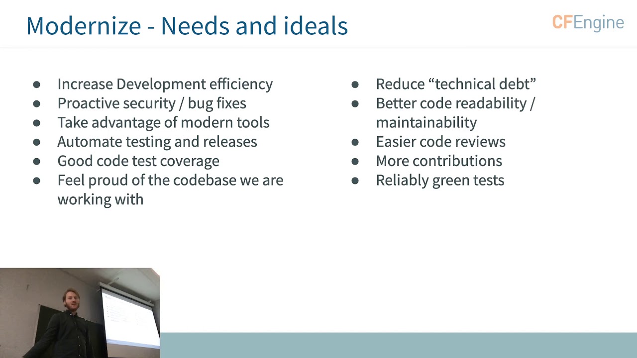 Modernizing the CFEngine Project - Vratislav Podzimek & Ole Herman S. Elgesem (Cfgmgmtcamp 2020)