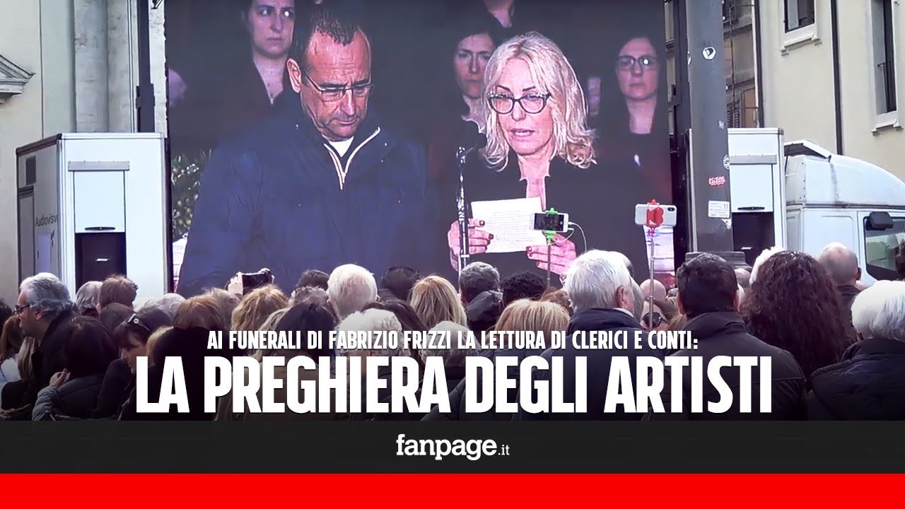 La preghiera degli artisti letta da Antonella Clerici e Carlo Conti ai funerali di Fabrizio Frizzi