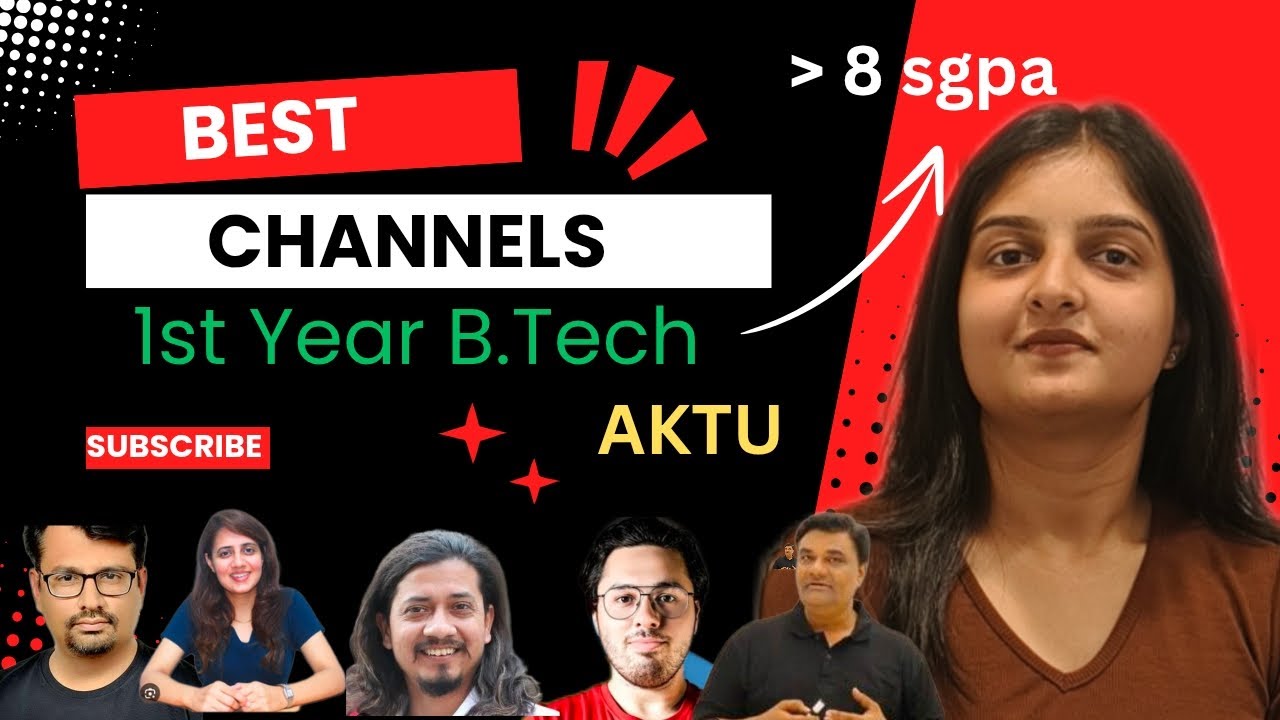 Best youtube channels for 1st year B.Tech students| AKTU🌟 | These channels help me to get 8+ SGPA ✨