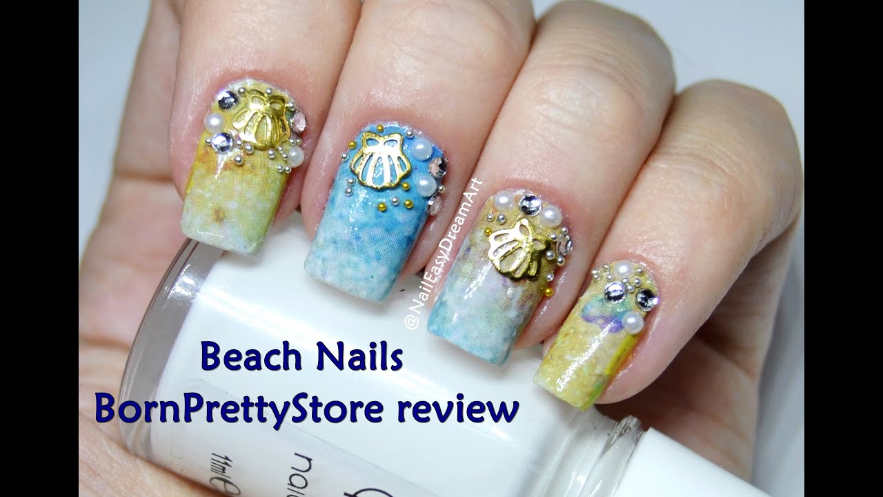 Beach Sea  Water Decals Nail Art | Bornprettystore review | Морской Маникюр слайдер дизайн