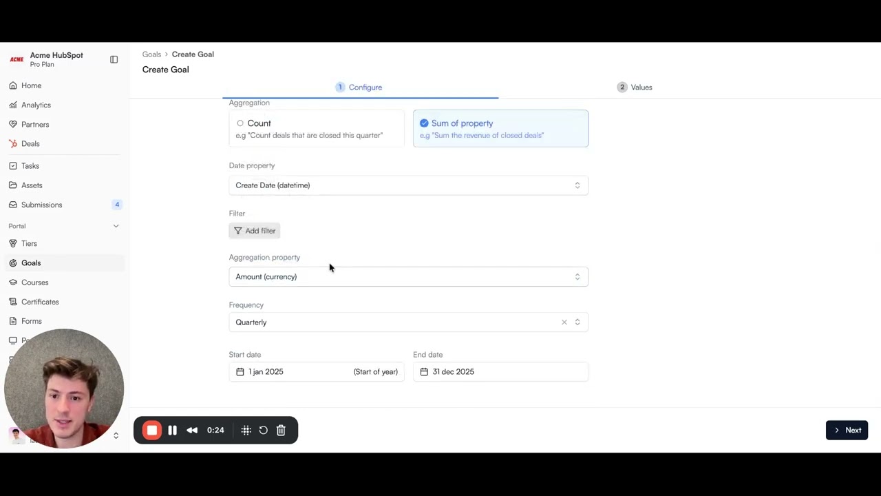 Create and track partner goals in sync with your CRM