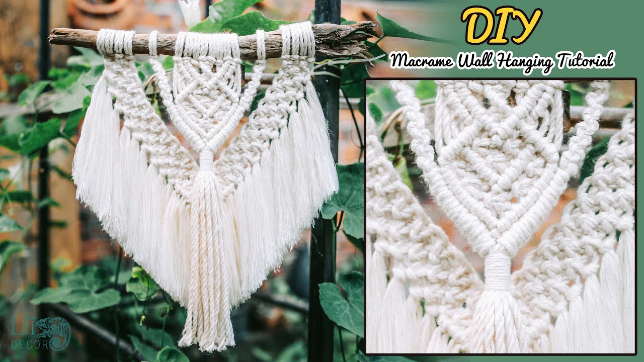 Calla Lily - Freestyle adorable driftwood macrame wall hanging | DIY macrame| Boho style | LIT Decor