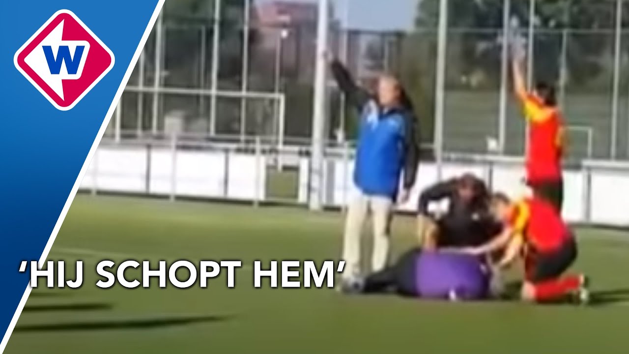 Scheidsrechter krijgt trap van speler sv Donk