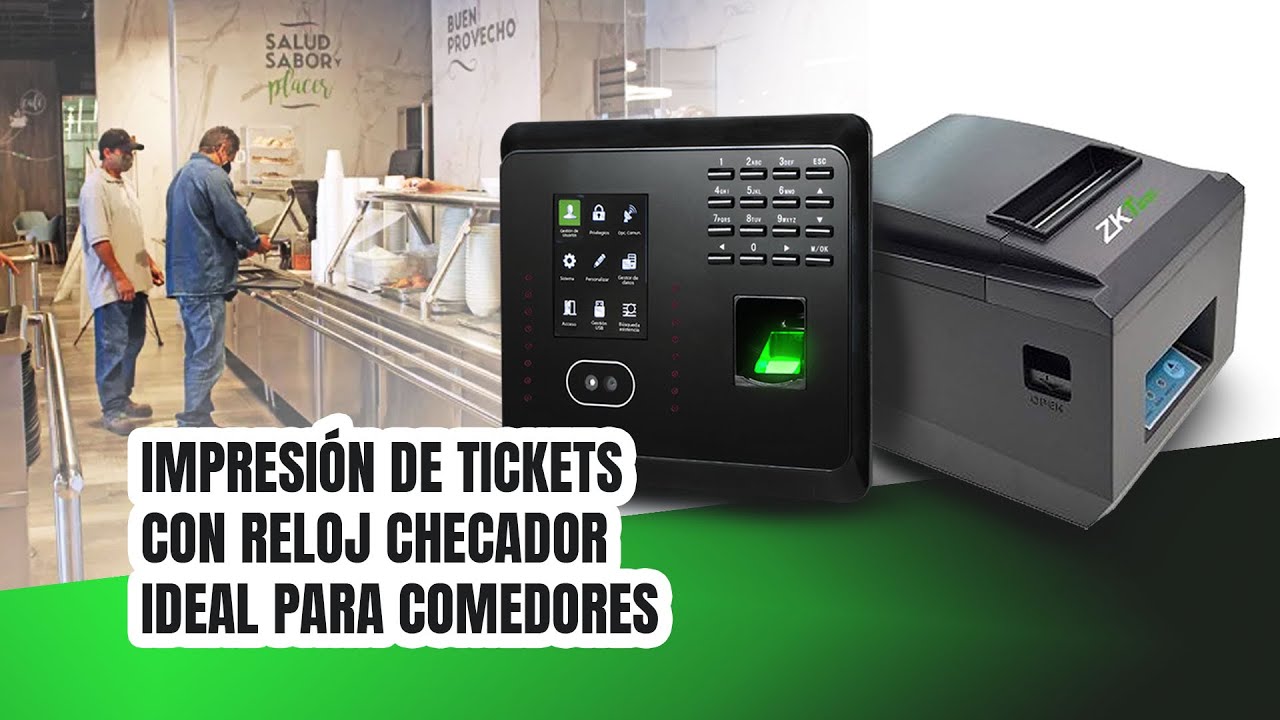 Impresión de tickets con Reloj checador MB360  impresora 8005 ZKTeco | ideal para comedores