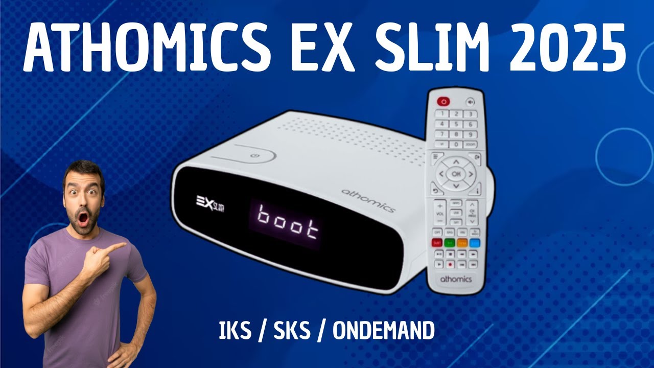 Receptor Athomics Ex Slim Lançamento 2025 (SEM CÓDIGO) Via Satélite IKS e SKS + Ondemand