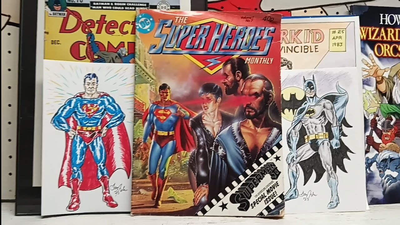 EP 1058 The Superheroes Monthly, British Comics from Egmont Publishing, 1980, With Bats & Supes.