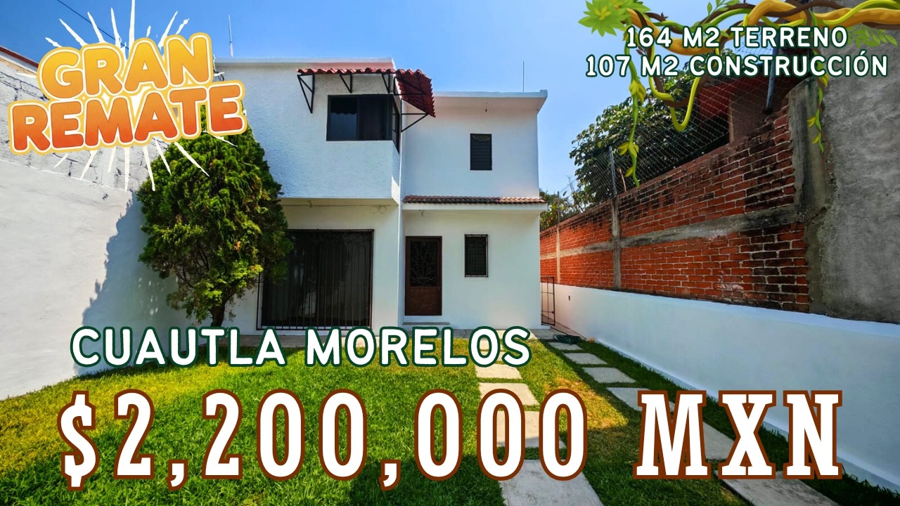 🏡VENDO CASA en CUAUTLA MORELOS 📍Con amplio jardín y precio accesible ✅