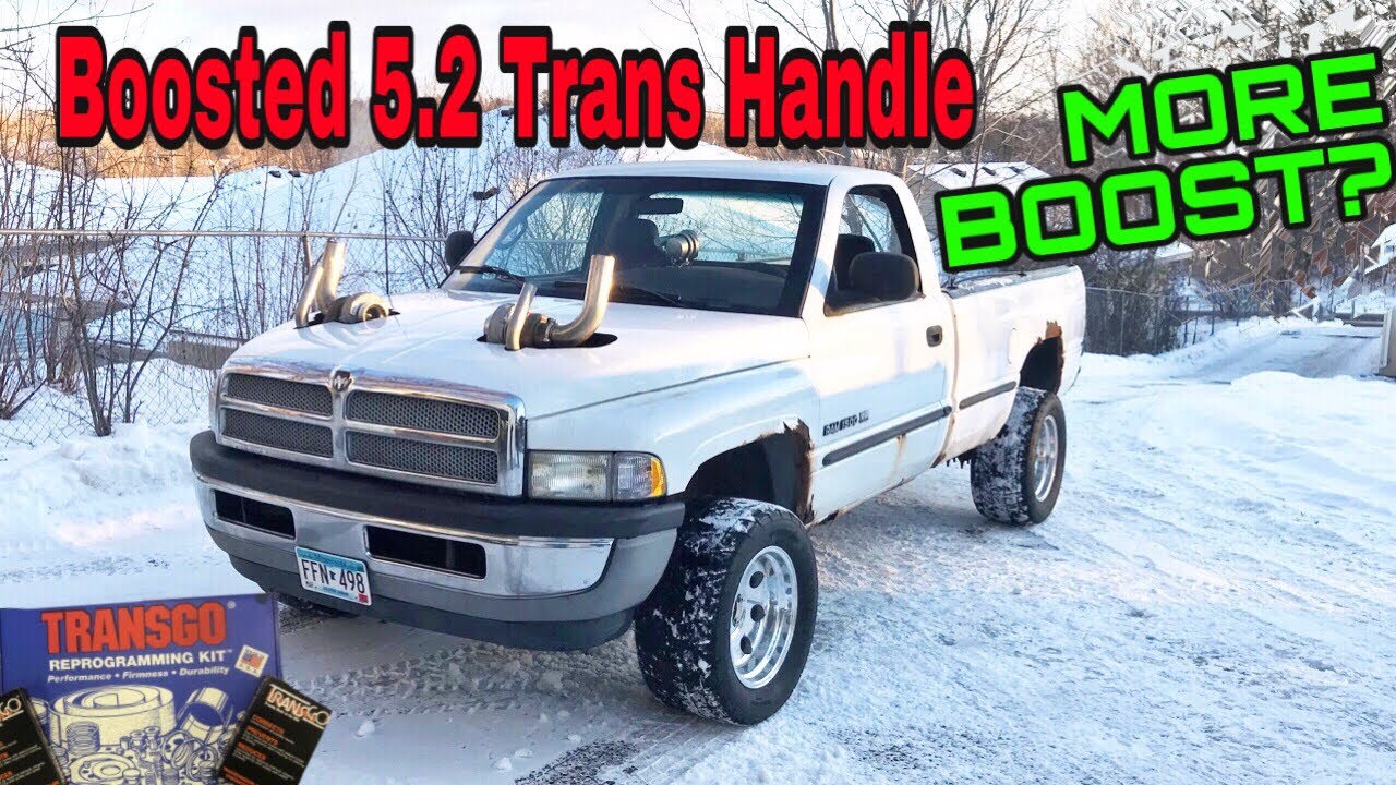 TWIN Turbo 5.2 Magnum gets a Shift kit to BEEF up the 46re CAUSE WE TURNED THE BOOST UP